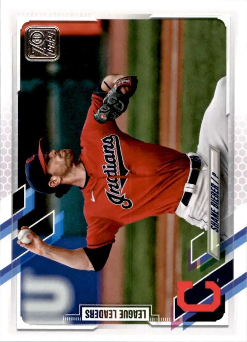 2021 Topps #72 Shane Bieber NM-MT Cleveland Indians Baseball Card - Baseball Card Single