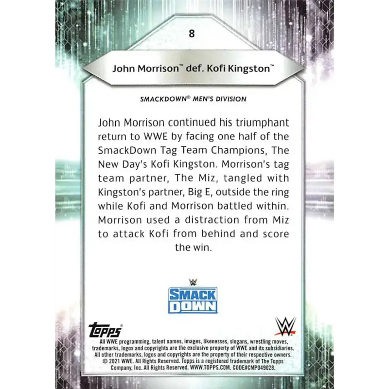 2021 Topps #8 John Morrison NM-MT Wrestling Card - Other