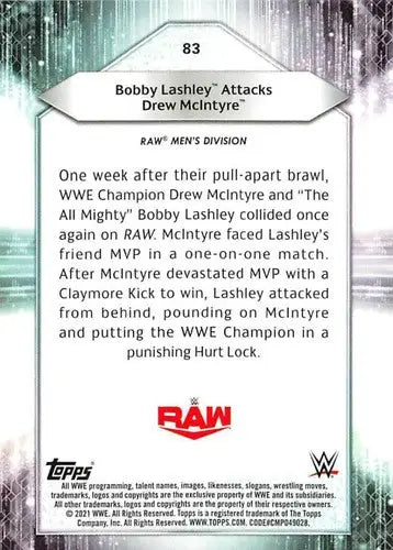 2021 Topps #83 Bobby Lashley NM-MT ID:39864 - UFC/MMA Card Single