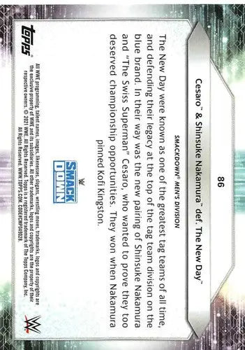 2021 Topps #86 Cesaro/Shinsuke Nakamura NM-MT - Wrestling Card Single