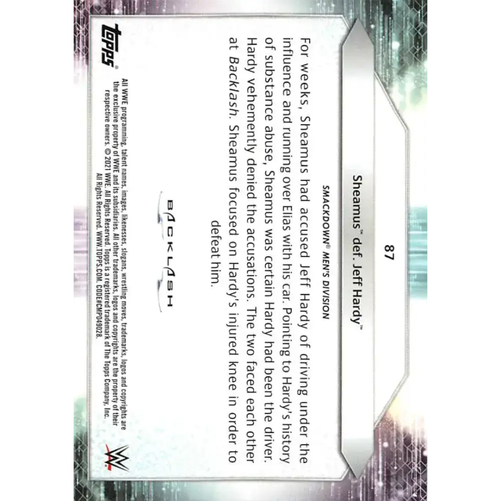 2021 Topps #87 Sheamus NM-MT Wrestling Card - Other