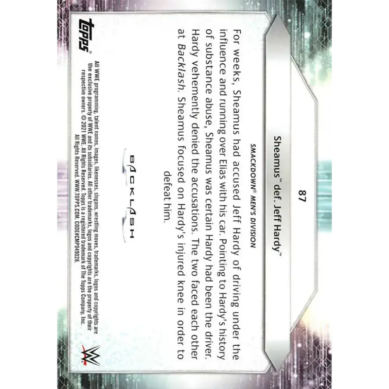 2021 Topps #87 Sheamus NM-MT Wrestling Card - Other