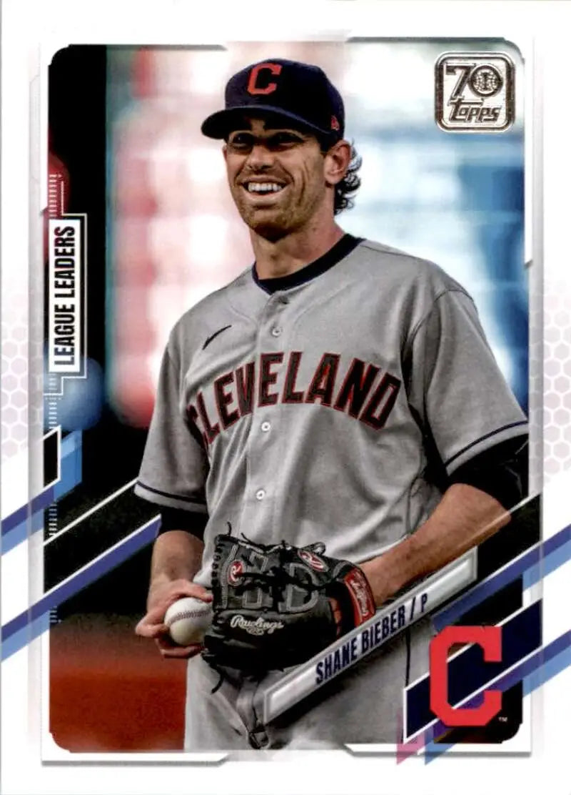 2021 Topps #90 Shane Bieber NM-MT Cleveland Indians Baseball Card - Baseball Card Single