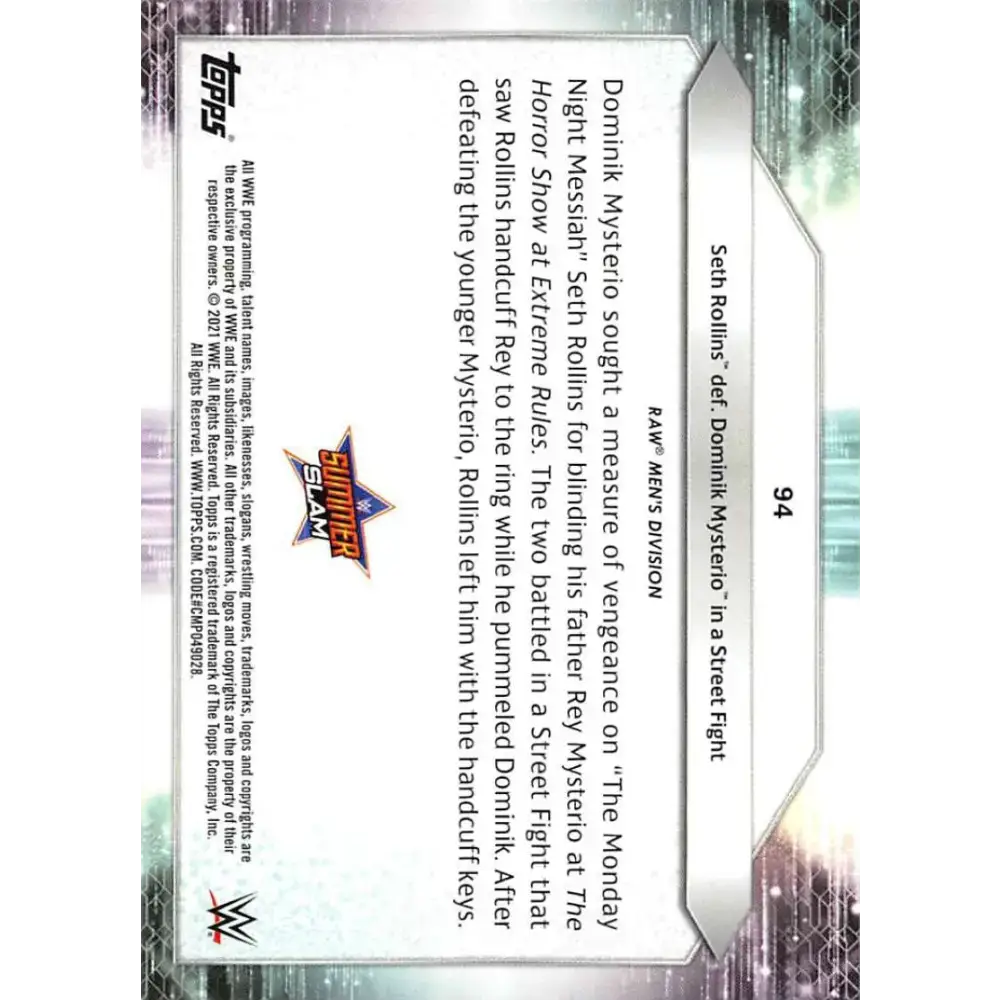 2021 Topps #94 Seth Rollins NM-MT Wrestling Card - Other