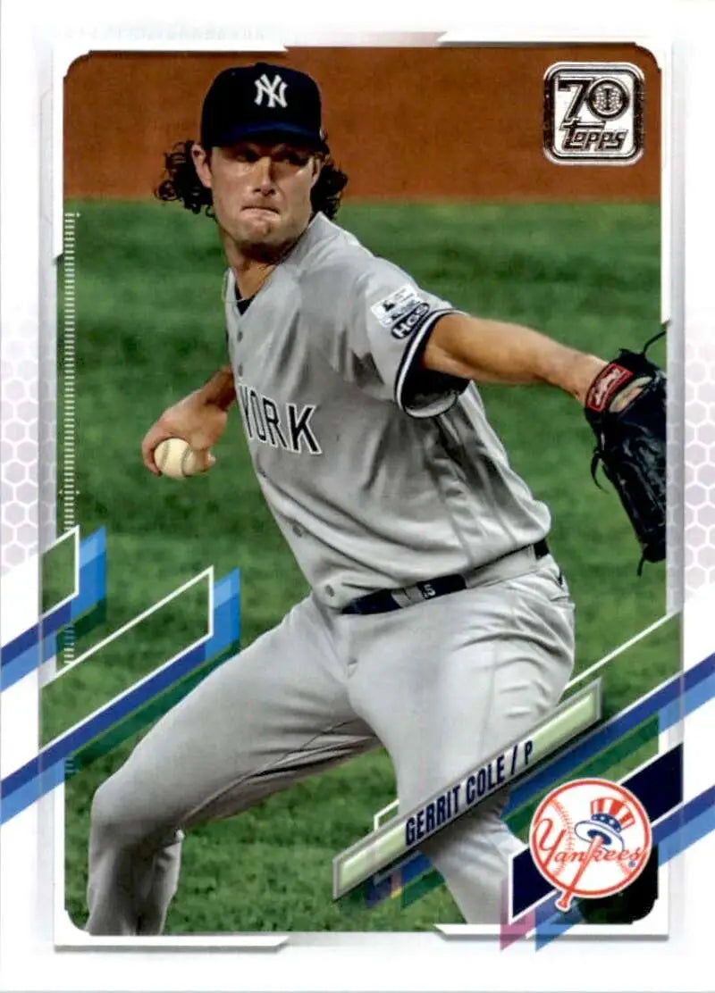 2021 Topps #95 Gerrit Cole NM-MT New York Yankees Baseball Card - Baseball Card Single