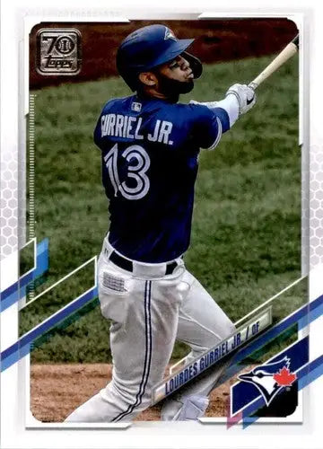 Original gloss baseball card featuring Lourdes Gurriel Jr. from 2021 Topps Blue Jays