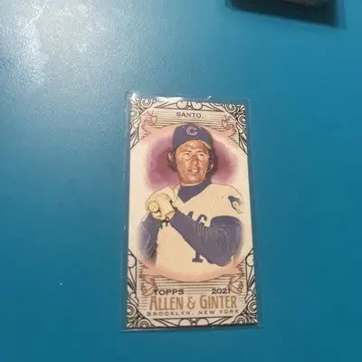 Ron Santo baseball card with mini black border from 2021 Topps Allen & Ginter series