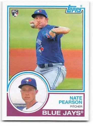 2021 Topps Archives Nate Pearson baseball card with original gloss, rookie Blue Jays