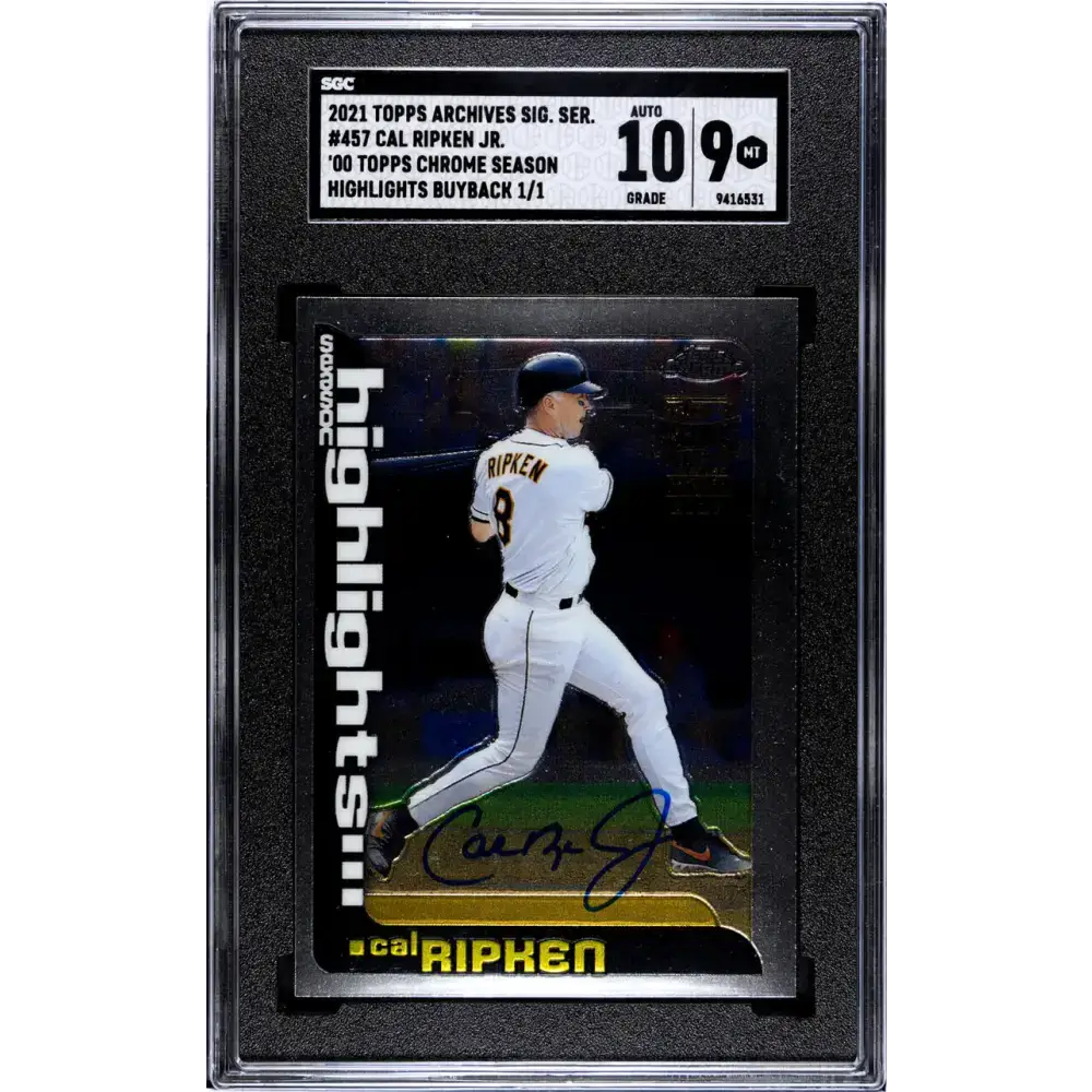 2021 Topps Archives Signatures #457 Cal Ripken Jr. SGC 9 MINT Auto 1/1 Baltimore Orioles Baseball Card - Baseball Card