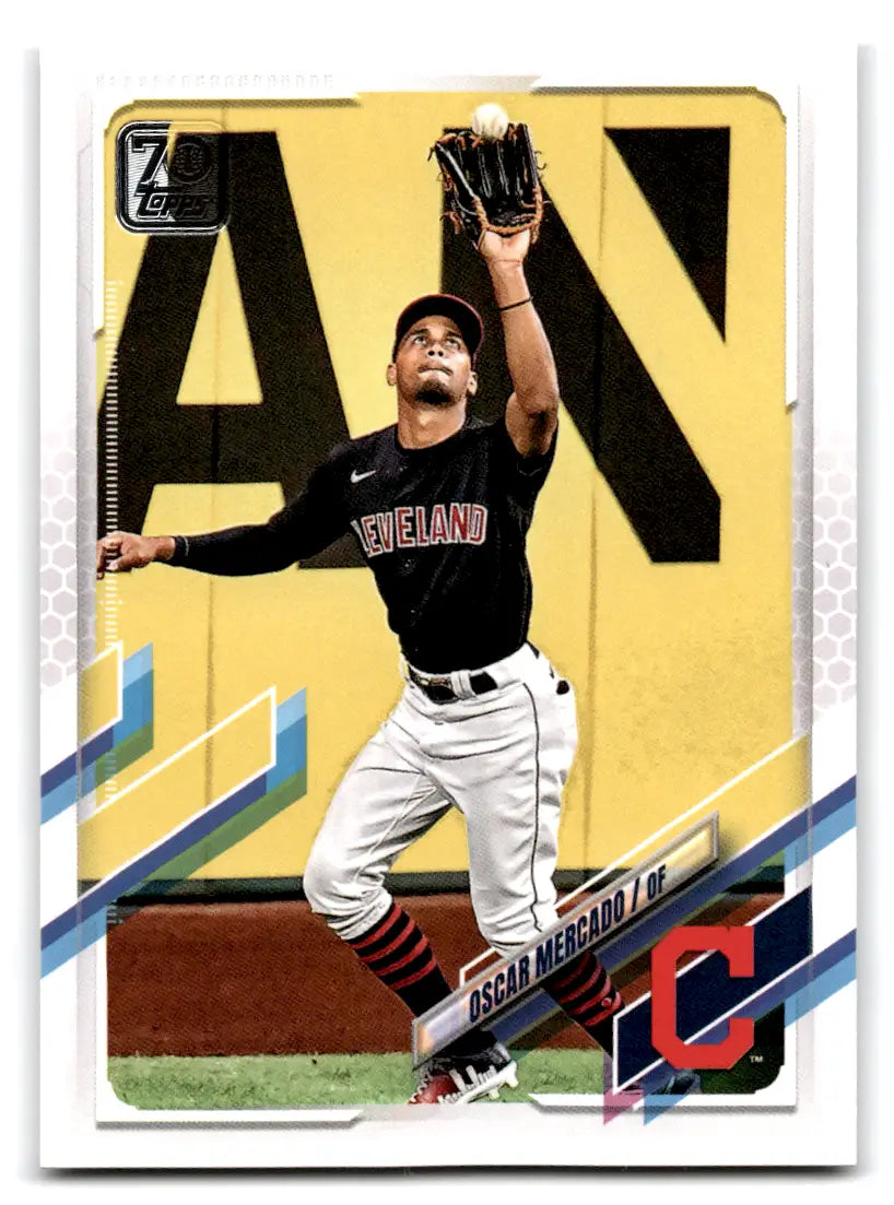 2021 Topps Baseball Oscar Mercado #292 Cleveland Indians Guardians - Baseball Card Single