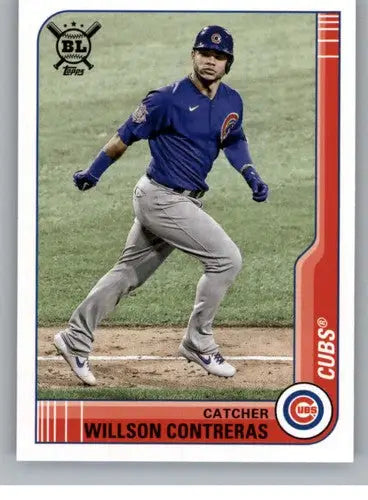 Willson Contreras baseball card from 2021 Topps Big League Cubs collection