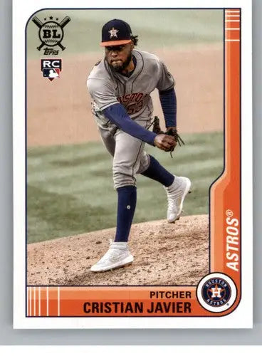 Original gloss baseball card of Cristian Javier from Topps Big League 2021 rookie set