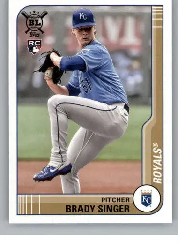 Brady Singer baseball card from 2021 Topps Big League Royals Rookie collection