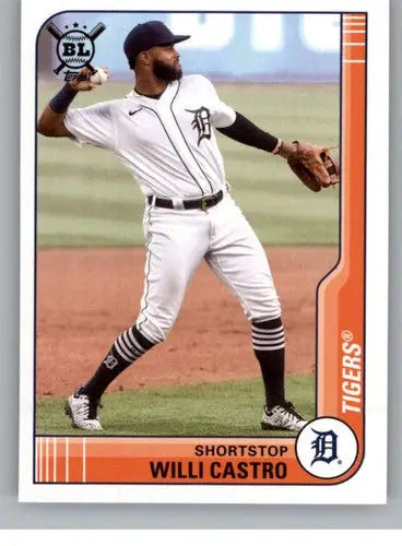 Original gloss 2021 Topps Big League Willi Castro baseball card Tigers ID 42604