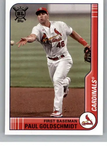 Original gloss 2021 Topps Big League Paul Goldschmidt baseball card with Cardinals ID42616