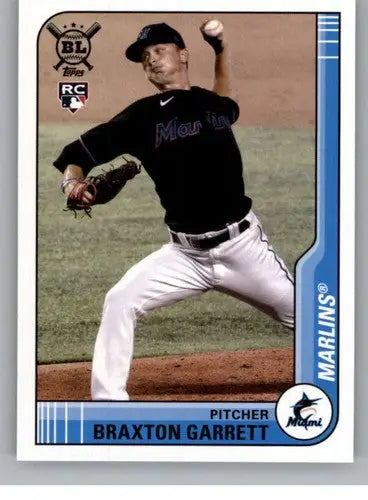 Original gloss 2021 Topps Big League Braxton Garrett rookie baseball card NM-MT