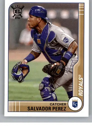 Original gloss 2021 Topps Big League Salvador Perez baseball card Royals ID 42621