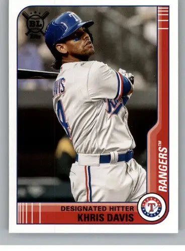 Original gloss 2021 Topps Big League Khris Davis baseball card Rangers ID 42623
