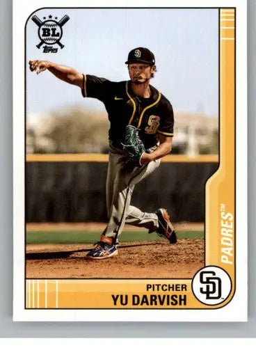 Original gloss 2021 Topps Big League Yu Darvish Padres baseball card NM-MT