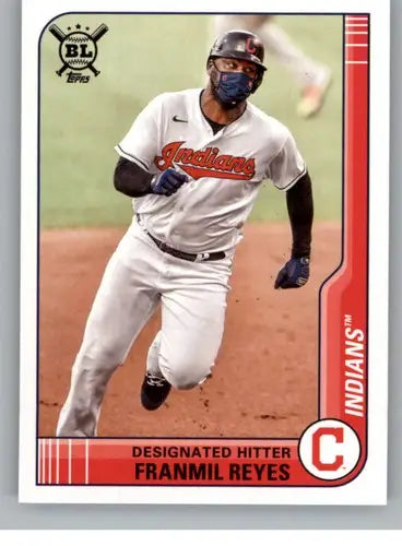 Original gloss 2021 Topps Big League Franmil Reyes Indians baseball card NM-MT