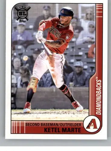Original gloss of Ketel Marte baseball card from 2021 Topps Big League series