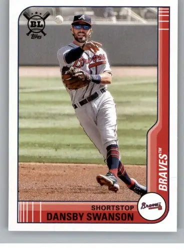 Original gloss 2021 Topps Big League Dansby Swanson baseball card Braves ID 42642