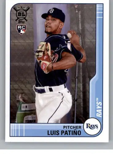 Original gloss of Luis Patiño baseball card from 2021 Topps Big League Rays rookie collection