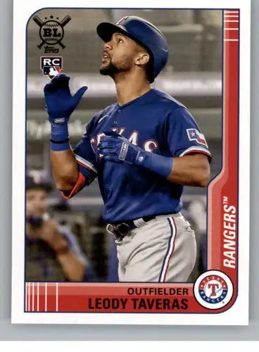 Original gloss 2021 Topps Big League Leody Taveras baseball card Rookie Rangers ID 42677