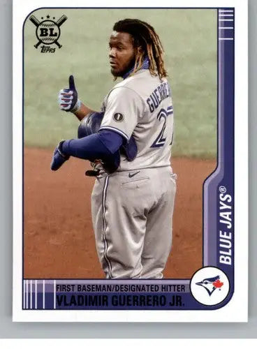 Original gloss of Vladimir Guerrero Jr. baseball card from 2021 Topps Big League Blue Jays