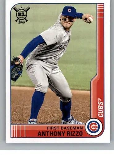 Original gloss 2021 Topps Big League Anthony Rizzo baseball card Cubs ID 42683