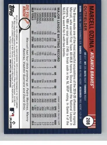 2021 Topps Big League #208 Marcell Ozuna NM-MT Braves ID:42687 - Baseball Card Single