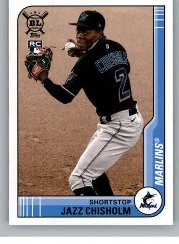 Jazz Chisholm baseball card from 2021 Topps Big League Rookie Marlins