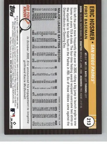 2021 Topps Big League Eric Hosmer baseball card Padres NM-MT front view