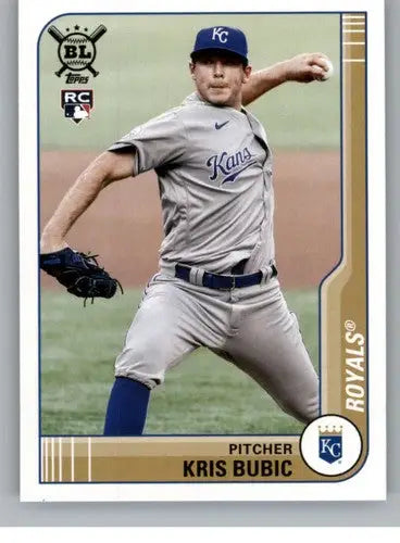 Original gloss Kris Bubic baseball card from 2021 Topps Big League Royals NM-MT Rookie