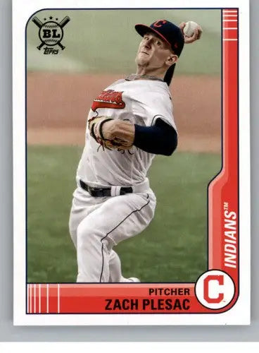 Original gloss 2021 Topps Big League Zach Plesac Indians baseball card image