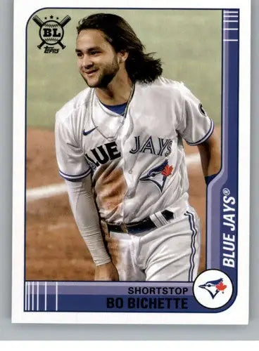 Original gloss Bo Bichette baseball card from 2021 Topps Big League Blue Jays collection
