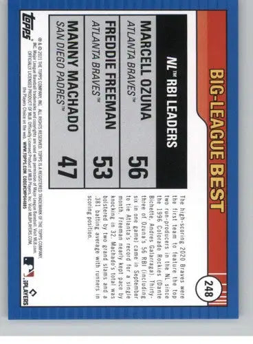 2021 Topps Big League #248 Freddie Freeman NM-MT Braves ID:42720 - Baseball Card Single