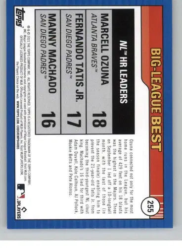 Baseball card back showing original gloss for 2021 Topps Big League Marcell Ozuna