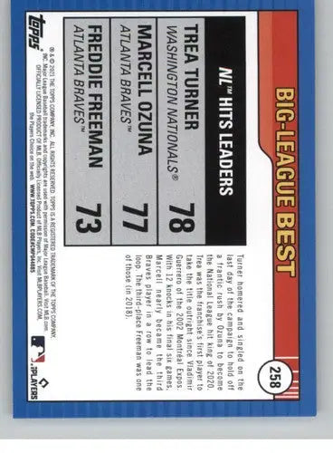 2021 Topps Big League #258 Trea Turner NM-MT Nationals ID:42733 - Baseball Card Single