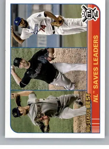 Baseball card featuring three pitchers from 2021 Topps Big League Brandon Kintzler NM-MT