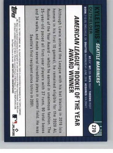 Original gloss 2021 Topps Big League Kyle Lewis rookie baseball card Mariners ID 42746