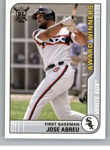 Baseball card featuring Jose Abreu from 2021 Topps Big League White Sox collection