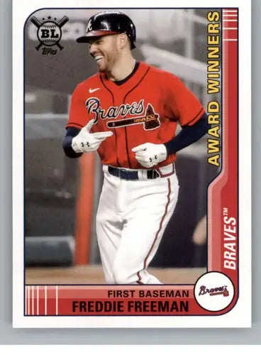 Freddie Freeman baseball card from 2021 Topps Big League series, NM-MT Braves ID 42758