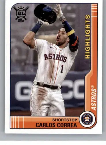 2021 Topps Big League Carlos Correa baseball card with original gloss Astros ID 42770