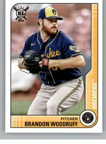 Brandon Woodruff baseball card from 2021 Topps Big League Brewers ID 42552