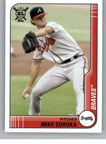 Original gloss 2021 Topps Big League Mike Soroka baseball card Braves ID 42553