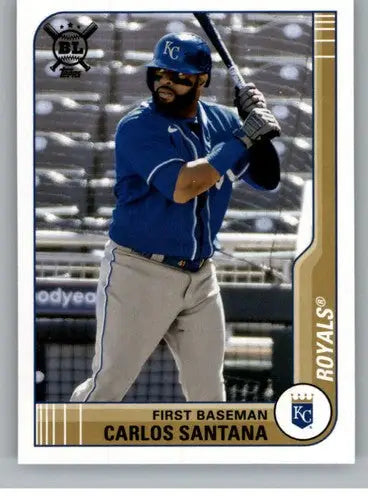 Carlos Santana baseball card from 2021 Topps Big League series in near mint condition