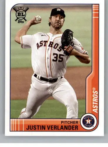 Justin Verlander baseball card from 2021 Topps Big League Featuring Astros ID 42564