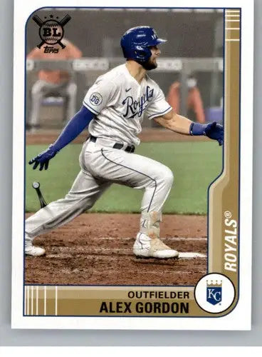 Original gloss of Alex Gordon baseball card from 2021 Topps Big League Royals