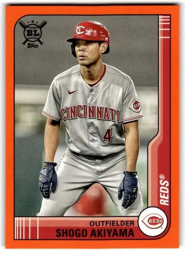 Shogo Akiyama baseball card from 2021 Topps Big League Big League Orange series